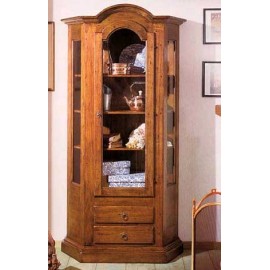 vetrina in legno massello scantonata L 95 P 36 H 185