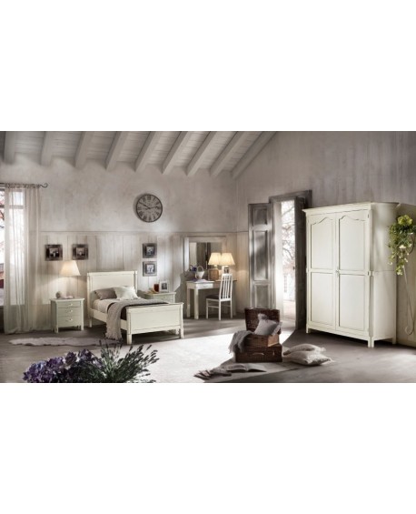 CAMERA COMPLETA in legno COME FOTO - LETTO - COMODINO - ARMADIO - SCRITTOIO - SEDIA