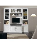PARETE A GIORNO LIVRERIA PORTA TV - IN LEGNO - VERI COLORI