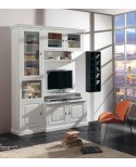 PARETE A GIORNO LIVRERIA PORTA TV - IN LEGNO - VERI COLORI