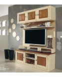 PARETE A GIORNO LIVRERIA PORTA TV - IN LEGNO - VERI COLORI