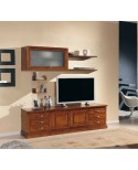 PARETE A GIORNO LIVRERIA PORTA TV - IN LEGNO - VERI COLORI