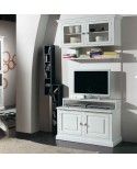 PARETE A GIORNO LIVRERIA PORTA TV - IN LEGNO - VERI COLORI