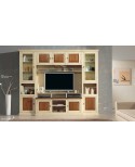 PARETE A GIORNO LIVRERIA PORTA TV - IN LEGNO - VERI COLORI