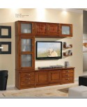 PARETE A GIORNO LIVRERIA PORTA TV - IN LEGNO - VERI COLORI