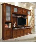 PARETE A GIORNO LIVRERIA PORTA TV - IN LEGNO - VERI COLORI
