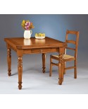TAVOLO LEGNO MASSELLO ALLUNGABILE 100X100 - 200X100 APERTO VARI COLORI