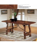 TAVOLO FISSO 180X90 LEGNO MASSELLO CON INTARSIO E SENZA INTARSIO