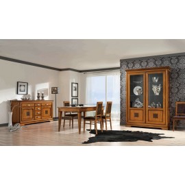 TAVOLO L 160 ALLUNGABILE CUCINA CON CASSETTI LEGNO MASSELLO COLORE NOCE