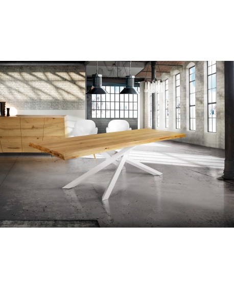 Tavolo rovere nodato finitura naturale   180x90 sp.6 fisso