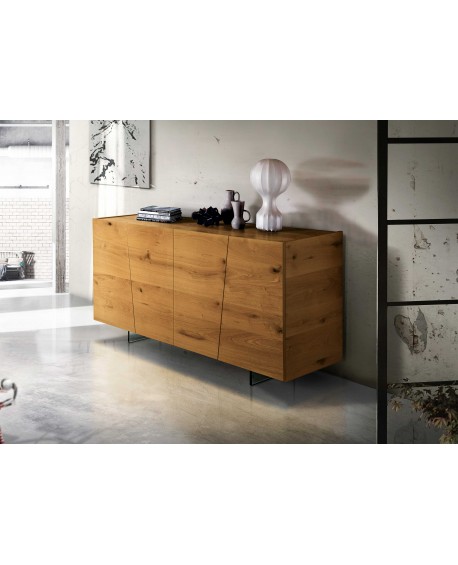 credenza madia  4 ante  rovere nodato finitura grano