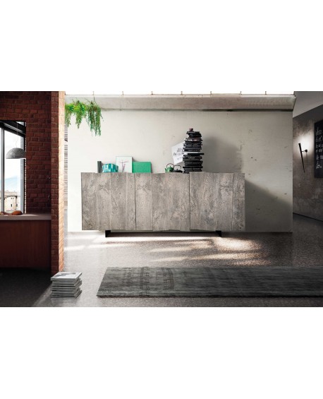 credenza madia  3 ante rovere nodato finitura beton