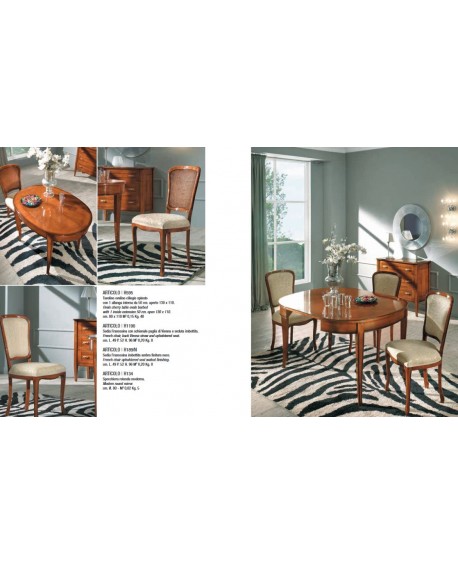 tavolo 80x110 allungabile a 130x110 ovalino legno massello vari colori