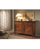 CREDENZA 2 PORTE 2 CASSETTI LEGNO MASSELLO CON INTARSIO - codluis 902