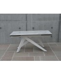 Tavolo ceramica finitura marmo bianco   160x90 2 all. cm. 40