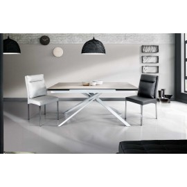 Tavolo ceramica finitura marmo bianco   160x90 2 all. cm.40