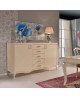 CREDENZA 2 PORTE 5 CASSETTI IN LEGNO MASSELLO L 205 P 55 H 116
