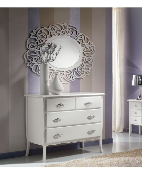 Armario COMO 4 cajones GLOSS WHITE MADERA L 112 P 53 H 91