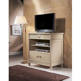 EQUIPPED MOBILE TV STAND PAINTED WOOD