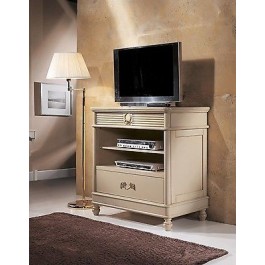 EQUIPPED MOBILE TV STAND PAINTED WOOD