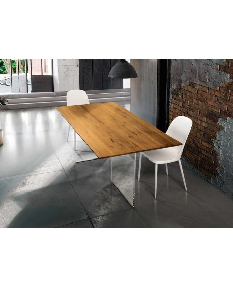 Tavolo rovere nodato finitura grano   180x90 sp.4 fisso