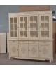 CRISTALLIERA VETRINA CREDENZA BASE + ALZATA 4 ANTE DECORATA - codluis 1029
