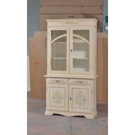 CRISTALLIERA 2 DOORS BASE + ELFENBEIN LIFT DEKORIERTE gebürstet - codluis 1042