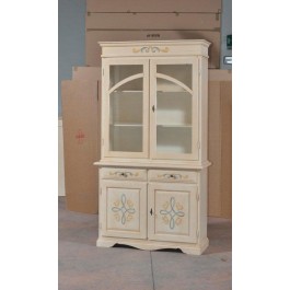 CRISTALLIERA 2 DOORS BASE + ELFENBEIN LIFT DEKORIERTE gebürstet - codluis 1042