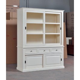 CRISTALLIERA BASE + LIFT SCHIEBETUEREN mit weißen IVORY - codluis 1052