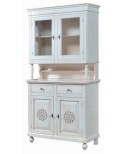 CRISTALLIERA 2 DOORS BASE + LIFT INTAGLITA COL WEISS ANTIKE - codluis 1075