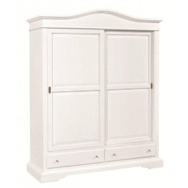 ARMADIO 2 ANTE SCORREVOLI LEGNO COL LACCATO AVORIO ANTICATO - codluis 1085