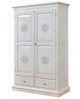 GABINETE 2 puertas 2 cajones blanco antiguo tallada - codluis 1088