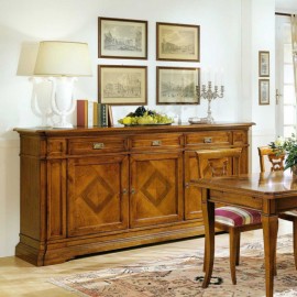 CREDENZONE L 240 P 52 H 112 LEGNO MASSELLO CON O SENZA INTARSIO