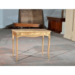 SCRITTOIO CONSOLLE TAVOLO LEGNO FINITURA FOGLIA ORO - codluis 1127