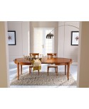 TAVOLO LEGNO MASSELLO OVALE ALLUNGABILE A 250X110