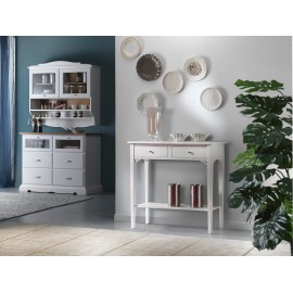 CONSOLE TABLE 2 DRAWERS LACCATA WHITE WOOD INPUT L. 90 cm