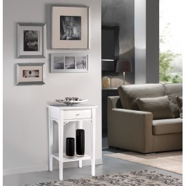 CONSOLA 1 cajón lacado blanco MADERA entrada de la tabla TABLA VENETO