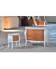 WOODEN NIGHT TABLE WITH TWO TONE WITH A SIGNIFICANT INTARSIO MATT WHITE AND WALNUT GRANO- codluis 1155