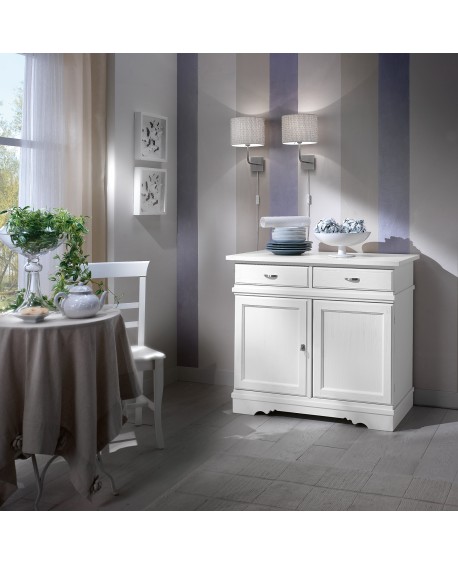 Armario DE CAMPO PROVENZALE lacado cepillado BLANCO - MADERA SÓLIDA VENETO