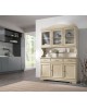 CREDENZA CRISTALLIERA COMPLETA COUNTRY PROVENZALE COL AVORIO - LEGNO MASSELLO