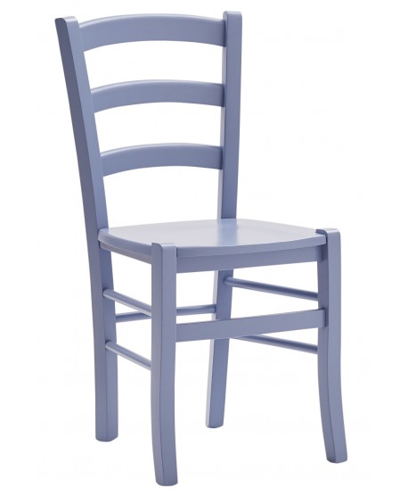 Sedia con fondino legno, laccato blue copenaghen L.43 H.88 P.42 HS.47