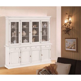 CRISTALLIERA escaparatista + Señalización en blanco mate - MADERA - codluis 307