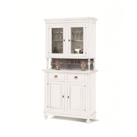 CRISTALLIERA SHOWCASE 2 DOORS 2 DRAWERS DRESSER + LIFT WITH MATT WHITE - WOOD - codluis 311