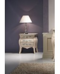 comodino in legno massello bombato decorato vari colori