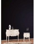COMO 2 COMODINI BOMBATO LEGNO BIANCO OPACO - codluis 324