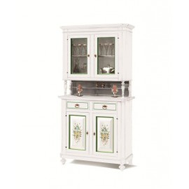 BASIC BELIEF + ALZATAVETRINA WOOD DECORATED WITH MATT WHITE DECORATIONS GREEN - codluis 338