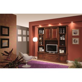 PARETE LIBRERIA SOGGIORNO LEGNO MASSELLO