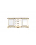CREDENZA in legno massello stile barocco vari colori - bianco foglia oro