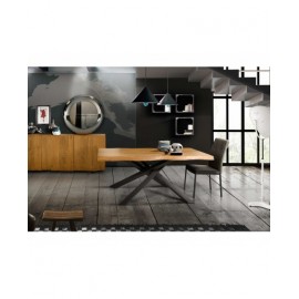 Tavolo rovere nodato finitura grano 180x90 sp. 6 fisso