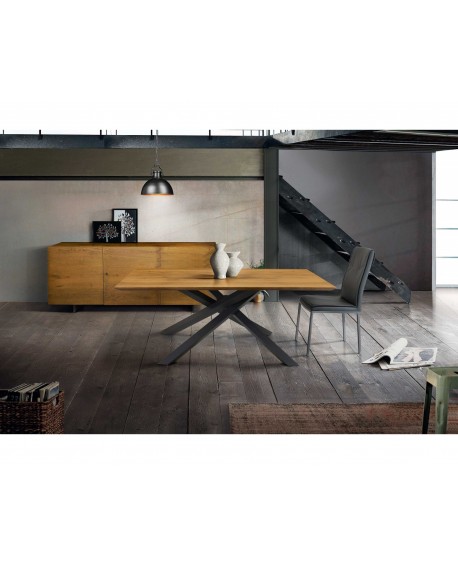 Tavolo rovere nodato finitura grano   180x90 sp.4 fisso